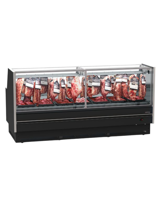 Expositor Açougue Premium Vidro Reto Gancheira