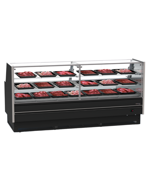 Expositor Açougue Premium Vidro Reto Prateleira