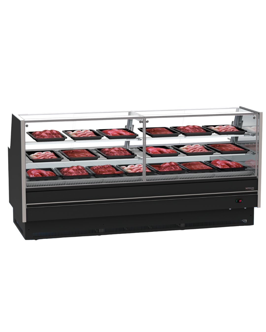 Expositor Açougue Premium Vidro Reto Prateleira